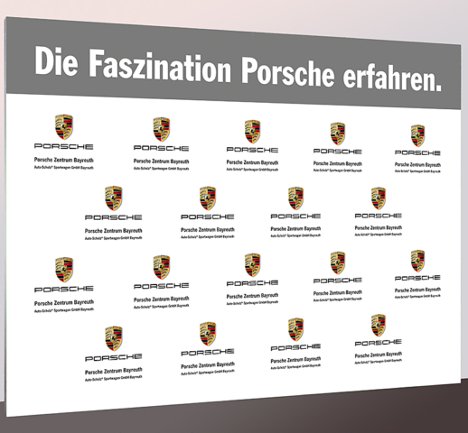 Pressewand Porsche 300 x 250 cm Pressewand Porsche 300 x 250 cm