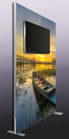 Monitor-Stele mit Seitenstandfüßen Monitor-Stele mit Seitenstandfüßen