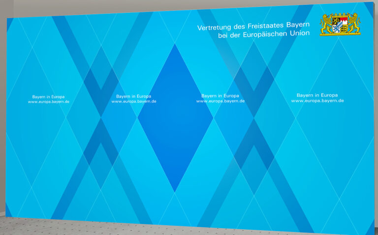 Pressewand 500 x 300 cm Bayern in Brüssel