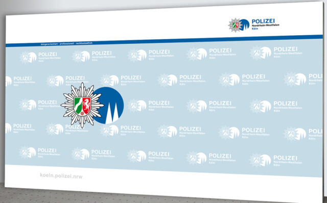 Pressewand Polizei Köln 500 x 300 cm Pressewand Polizei Köln 500 x 300 cm