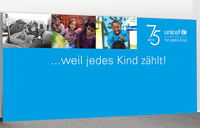 Pressewand unicef 600 x 300 cm